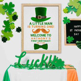 Modern Leprechaun St. Patrick's Any Age Birthday Poster