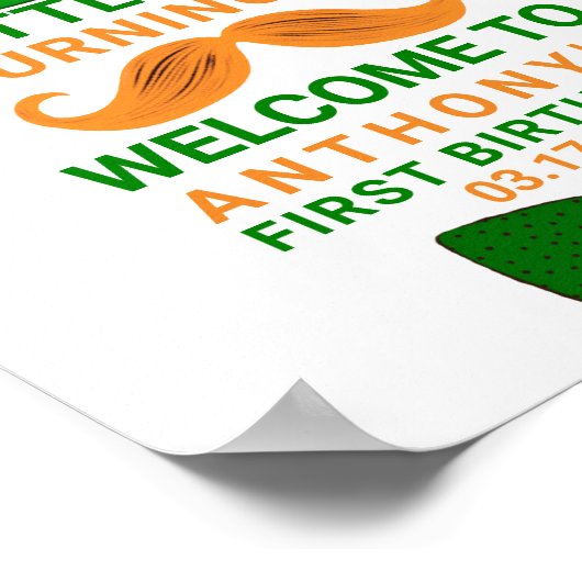 Modern Leprechaun St. Patrick's Any Age Birthday Poster (Hoek)