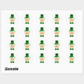 Modern Leprechaun St. Patrick's Any Age Birthday Ronde Sticker (Vel)