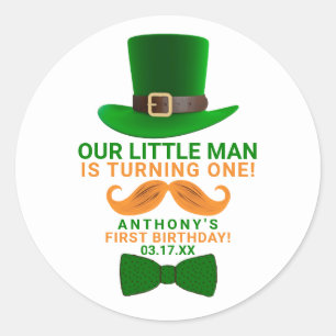 Modern Leprechaun St. Patrick's Any Age Birthday Ronde Sticker