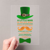 Modern Leprechaun St. Patrick's Day Baby shower Acryl Uitnodigingen (Insitu (Draagbaar))