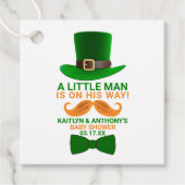 Modern Leprechaun St. Patrick's Day Baby shower Bedankjes Labels (Voorkant)