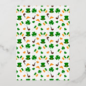 Modern Leprechaun St. Patrick's Day Baby shower Folie Uitnodiging (Achterkant)
