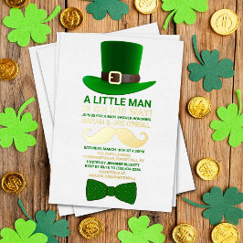 Modern Leprechaun St. Patrick's Day Baby shower Folie Uitnodiging