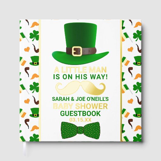 Modern Leprechaun St. Patrick's Day Baby shower Gastenboek (Voorkant)