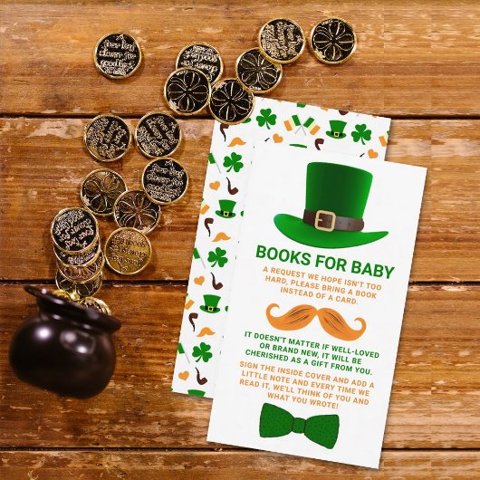 Modern Leprechaun St. Patrick's Day Baby shower Informatiekaartje