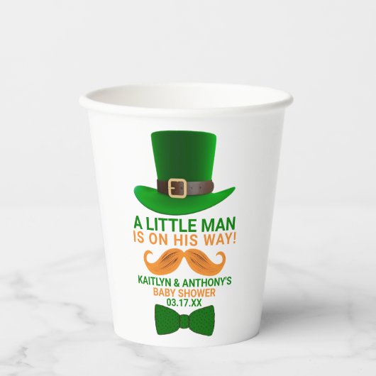 Modern Leprechaun St. Patrick's Day Baby shower Papieren Bekers (Voorkant)