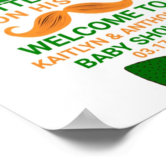 Modern Leprechaun St. Patrick's Day Baby shower Poster (Hoek)