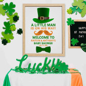 Modern Leprechaun St. Patrick's Day Baby shower Poster
