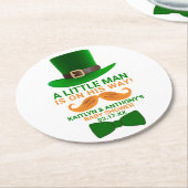Modern Leprechaun St. Patrick's Day Baby shower Ronde Kartonnen Onderzetter (Gebogen)