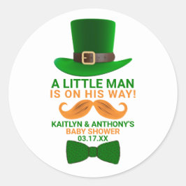 Modern Leprechaun St. Patrick's Day Baby shower Ronde Sticker