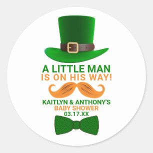 Modern Leprechaun St. Patrick's Day Baby shower Ronde Sticker