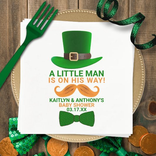 Modern Leprechaun St. Patrick's Day Baby shower Servet