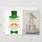 Modern Leprechaun St. Patrick's Day Birthday Foto Bedankkaart (Voorkant)