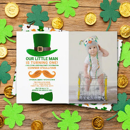 Modern Leprechaun St. Patrick's Day Birthday Foto Kaart