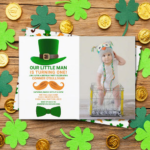 Modern Leprechaun St. Patrick's Day Birthday Foto Kaart