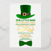 Modern Leprechaun St. Patrick's Day Real Folie Uitnodiging (Voorkant)