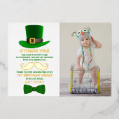 Modern Leprechaun St. Patrick's Day Real Folie Uitnodiging (Voorkant)
