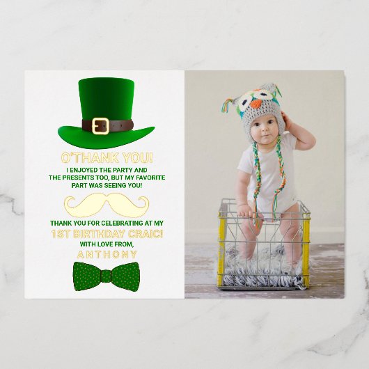 Modern Leprechaun St. Patrick's Day Real Folie Uitnodiging (Voorkant)