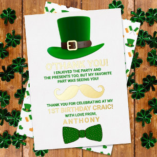 Modern Leprechaun St. Patrick's Day Real Folie Uitnodiging