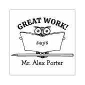 Modern leraar klaslokaal Uil Geweldig werk Rubberstempel (Afrduk)