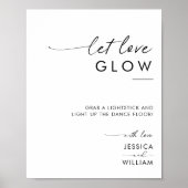 Modern Let Love Glow Weddenschap Glow Stick Sign Poster (Voorkant)