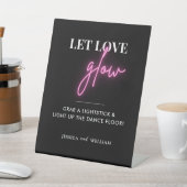 Modern Let Love Glow Weddenschap Glow Stick Sign Reclamebord Met Voetstuk (Insitu)