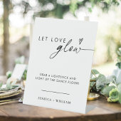 Modern Let Love Glow Weddenschap Glow Stick Sign Reclamebord Met Voetstuk