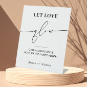 Modern Let Love Glow Weddenschap Glow Stick Sign Reclamebord Met Voetstuk