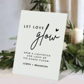 Modern Let Love Glow Weddenschap Glow Stick Sign Reclamebord Met Voetstuk