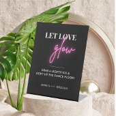 Modern Let Love Glow Weddenschap Glow Stick Sign Reclamebord Met Voetstuk