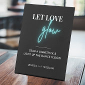 Modern Let Love Glow Weddenschap Glow Stick Sign Reclamebord Met Voetstuk