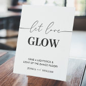 Modern Let Love Glow Weddenschap Glow Stick Sign Reclamebord Met Voetstuk