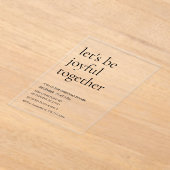 Modern “Let’s Be Joyful Together” Christmas Acryl Uitnodigingen (Laagn)