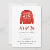 Modern Lets Get Ugly Christmas Ugly Sweater Party Kaart (Voorkant)