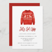 Modern Lets Get Ugly Christmas Ugly Sweater Party Kaart (Voorkant / Achterkant)