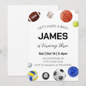 Modern Let's Have a Ball Verjaardag voor kinderen Kaart (Voorkant / Achterkant)