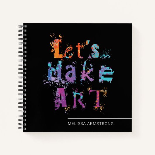 Modern Let's Make Art Sketchbook voor kunstenaars Notitieboek (Voorkant)