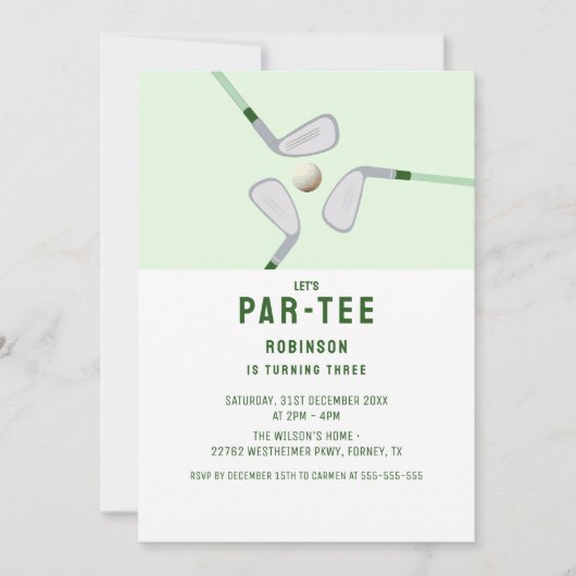 Modern Let's Par-t-shirt golfverjaardag Kaart (Voorkant)