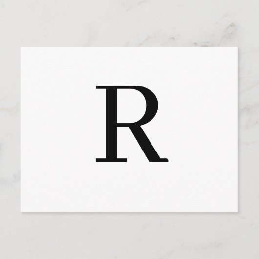 Modern Letter Minimalist Initial Design Briefkaart (Voorkant)