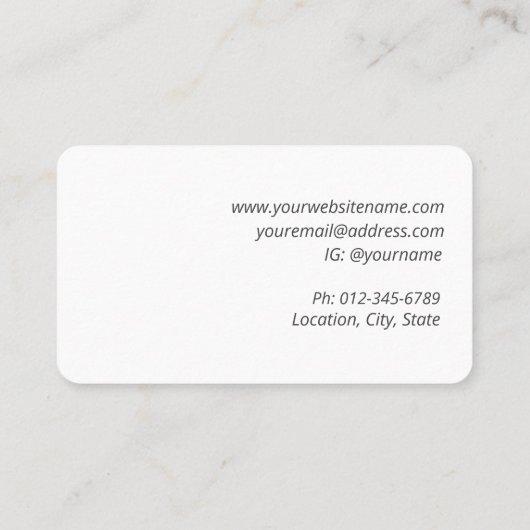 Modern Lettered Script Hair Stylist Visitekaartje (Achterkant)