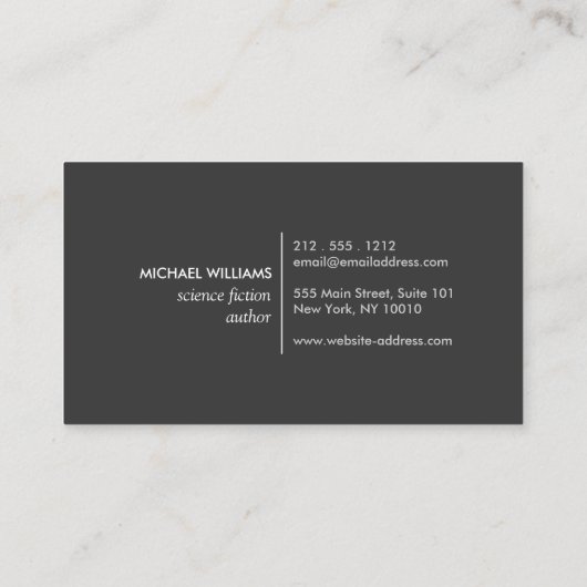 Modern Letterform Logo I voor auteurs en schrijver Visitekaartje (Achterkant)