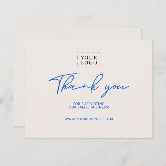 Modern Lettering Business Package Dank u Bedankkaart (Voorkant / Achterkant)