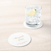 Modern Lettering Couples Name Party Event Ronde Kartonnen Onderzetter (Insitu)