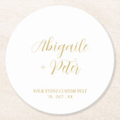 Modern Lettering Couples Name Party Event Ronde Kartonnen Onderzetter (Voorkant)