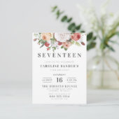 Modern Lettering & Waterverf Bouquet Birthday Uitnodiging Briefkaart (Staand voorkant)
