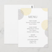 Modern Letterpress Style Circle Wedding Menu Kaart (Voorkant / Achterkant)