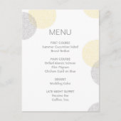 Modern Letterpress Style Circle Wedding Menu Kaart (Voorkant)