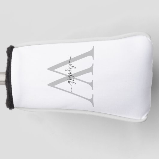 Modern lettertype Aangepaste naam en neutraal Init Golfheadcover (Voorkant)