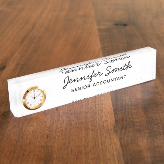 Modern lettertype in cursieve stijl naambordje (Zijkant)